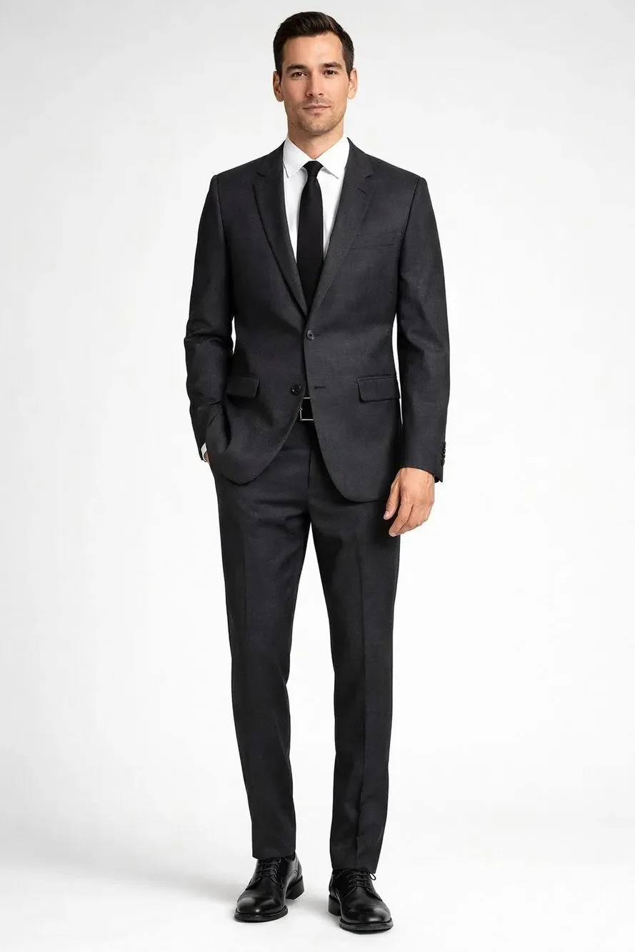Banana Republic Tailored Slim Fit Wool Blazer Jacket Dark Charcoal Men Size 44R